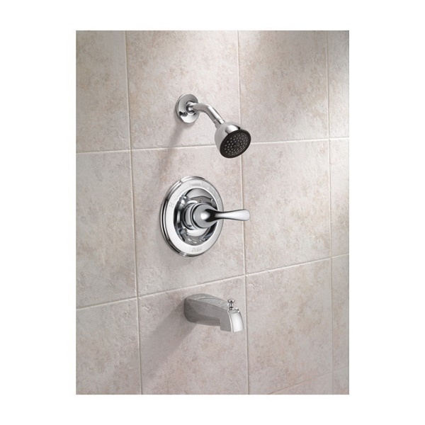 Delta Classic Series T13420 Tub and Shower Trim, 12-9/32 in H Dimensions, 1.75 gpm, 80 psi Pressure, Brass Body, Chrome - 2