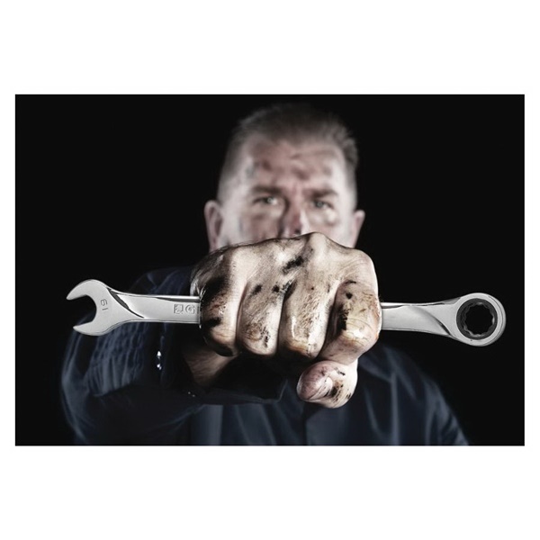 GearWrench 9119 Ratchet Combination Wrench, Metric, 19 mm Head, 9.764 in L, 12-Point, Alloy Steel, Full Polished Chrome - 2