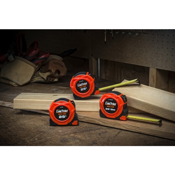 Crescent Lufkin Autolock 700 Series AL725N Tape Measure, 25 ft L Blade, 1 in W Blade, ABS Case, Orange Case - 3