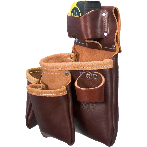 Occidental Leather 5018DB Three Pouch Bag, 9 in W, 8 in D, 12 in H, 11-Pocket, Leather, Brown - 2