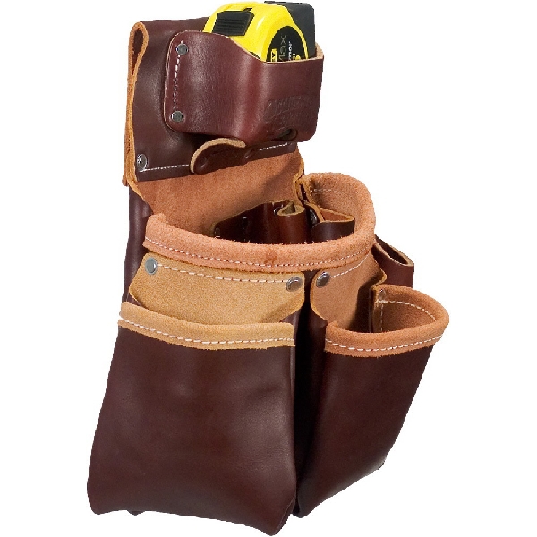 Occidental Leather 5018DB Three Pouch Bag, 9 in W, 8 in D, 12 in H, 11-Pocket, Leather, Brown - 3