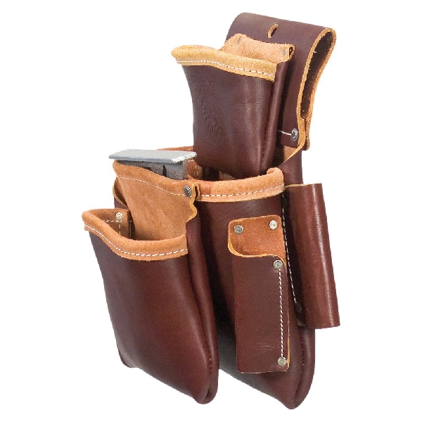 Occidental Leather 5060 Three Pouch Bag, 9 in W, 8 in D, 9-Pocket, Leather - 2