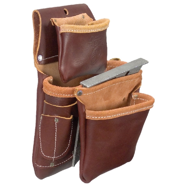 Occidental Leather 5060 Three Pouch Bag, 9 in W, 8 in D, 9-Pocket, Leather - 4