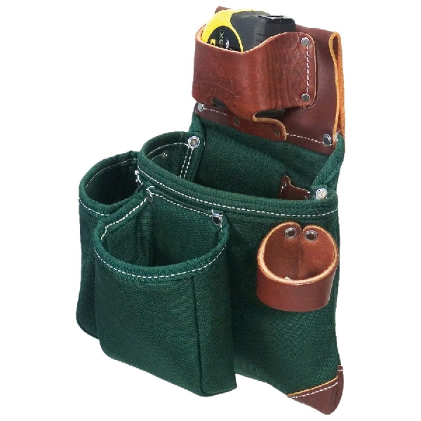 Occidental Leather 8018DB Three Pouch Tool Bag, 9 in W, 8 in D, 10-Pocket, Leather/Nylon - 2
