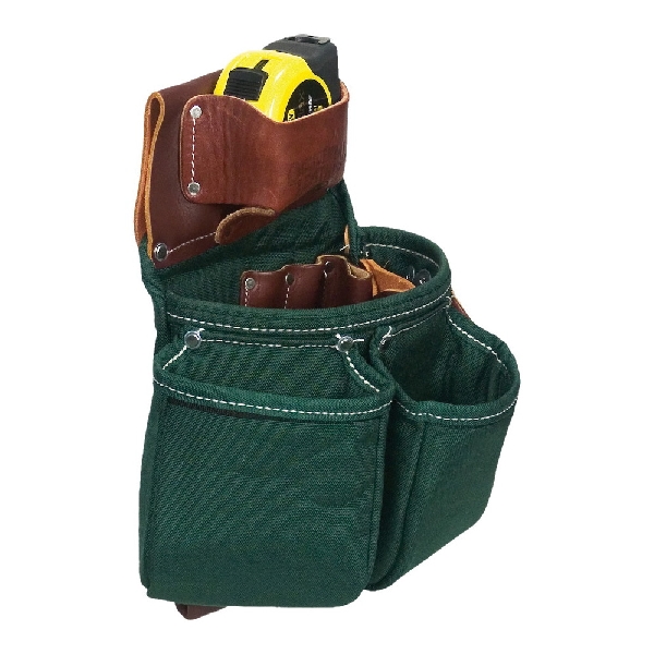 Occidental Leather 8018DB Three Pouch Tool Bag, 9 in W, 8 in D, 10-Pocket, Leather/Nylon - 4