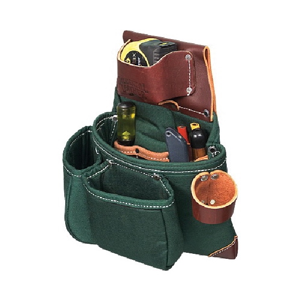 Occidental Leather 8018DB Three Pouch Tool Bag, 9 in W, 8 in D, 10-Pocket, Leather/Nylon - 5