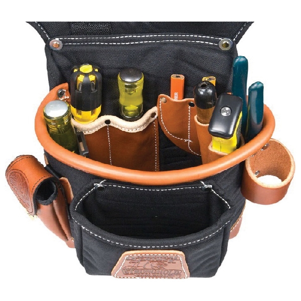 Occidental Leather 9850 Tool Bag Set, 10 in W, 10 in D, 24-Pocket, Leather/Neoprene/Nylon, Black - 3