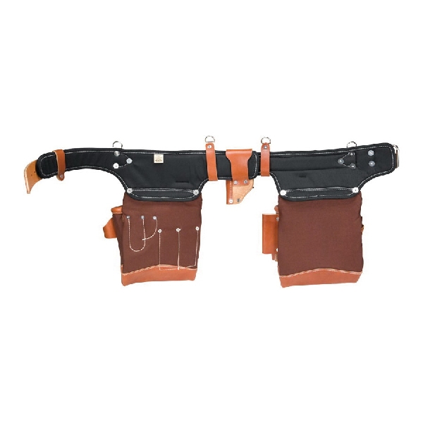Occidental Leather 9855 Tool Bag Set, 10 in W, 10 in D, 24-Pocket, Leather/Neoprene/Nylon, Cafe - 4