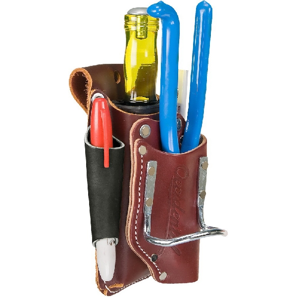 Occidental Leather 5520 5-in-1 Tool Holder, 5-Pocket, Leather, Black/Brown, 3-1/2 in W, 7-3/4 in H - 2
