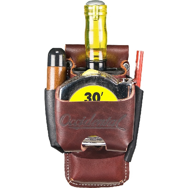 Occidental Leather 5522 4-in-1 Tool Holder, 4-Pocket, Leather, Black/Brown - 4