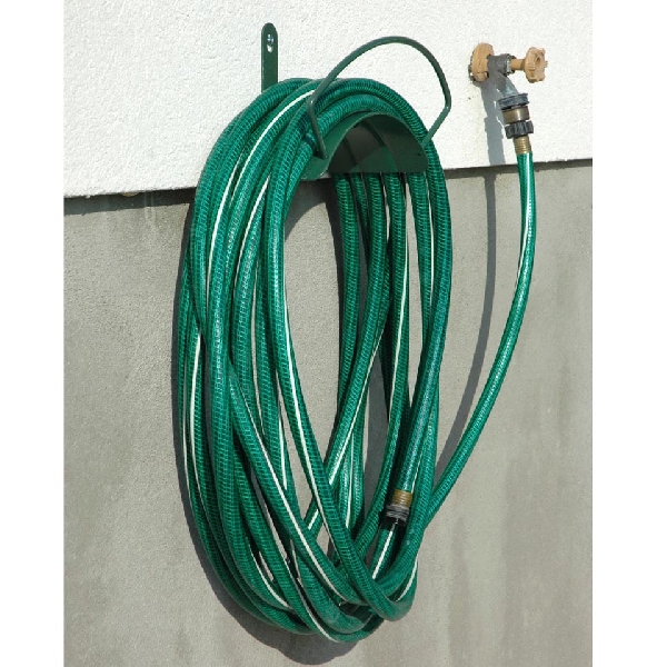 Yard Butler HCWM-1 Hose Hanger, 100 ft Hose, Steel, Green, Powder-Coated, Wall - 2
