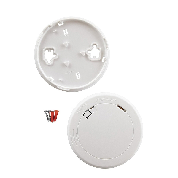 First Alert 1039852 Smoke Alarm, 3 V, Photoelectric Sensor, 85 dB, Alarm: Audible, Ceiling, Wall, White - 4
