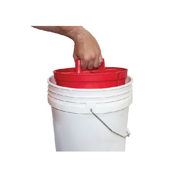 Bucket Boss 15054 Super Stacker, Plastic, Red, 10-1/2 in Dia x 6 in H Outside, 4-Compartment - 3