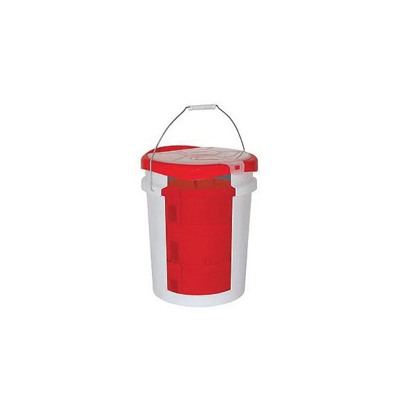 Bucket Boss 15054 Super Stacker, Plastic, Red, 10-1/2 in Dia x 6 in H Outside, 4-Compartment - 5
