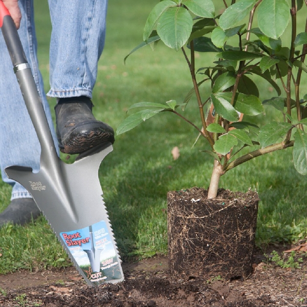 Radius Garden 22011 Root Slayer Shovel, 10-1/2 in W Blade, 13 in L Blade, Steel Blade, Elastomer/Thermoplastic Handle - 4