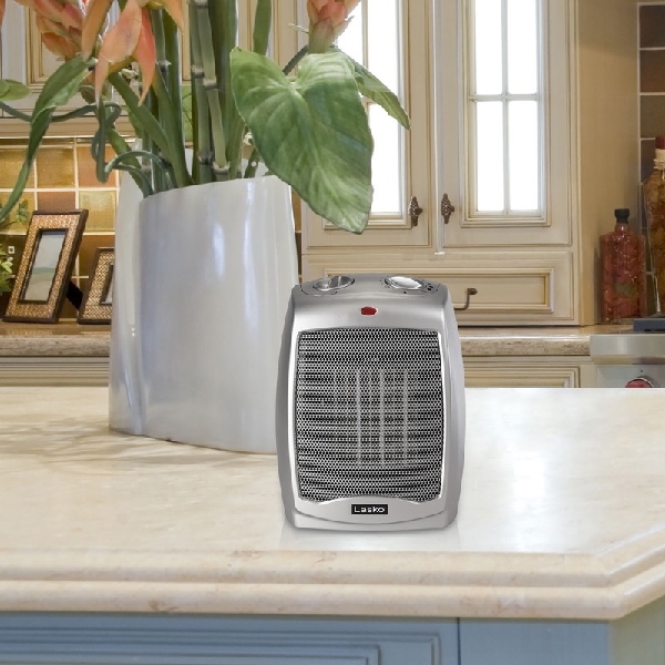 Lasko 754200 Ceramic Heater with Adjustable Thermostat, 12.5 A, 120 V, 1500 W, 300 sq-ft Heating Area, Charcoal - 4