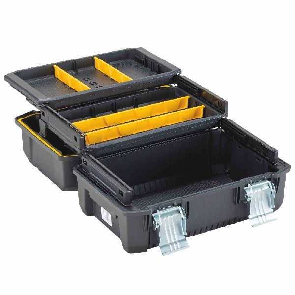 Fatmax FMST18001 Tool Box, 17 cu-in, Structural Foam, Black/Yellow, 18 in L x 9.9 in W x 9.4 in H Outside, 2-Drawer - 2