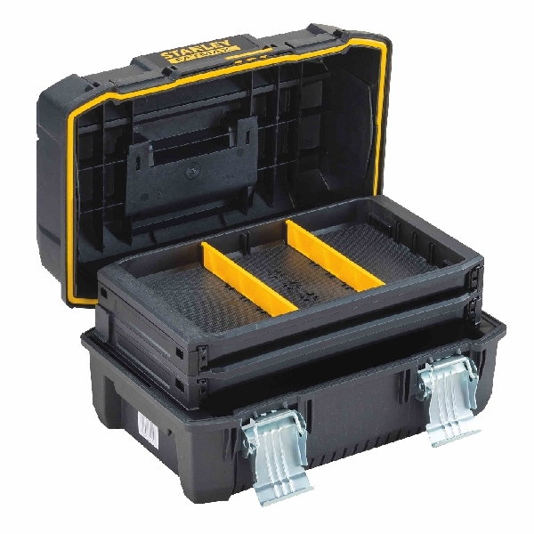 Fatmax FMST18001 Tool Box, 17 cu-in, Structural Foam, Black/Yellow, 18 in L x 9.9 in W x 9.4 in H Outside, 2-Drawer - 3