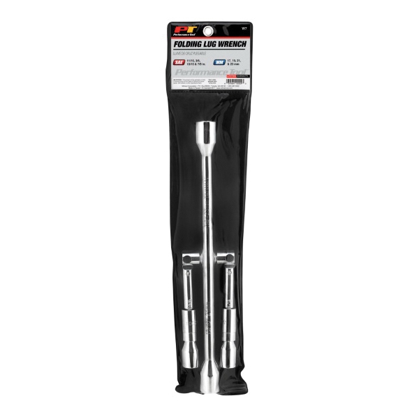 Performance Tool W7 Folding Lug Wrench, Metric, SAE, Steel, Chrome-Plated - 2
