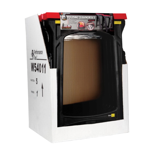 Performance Tool W54011 Sawhorse Set, 300 lb, 22-3/8 in W, 30 in H, 16-1/2 in D - 3