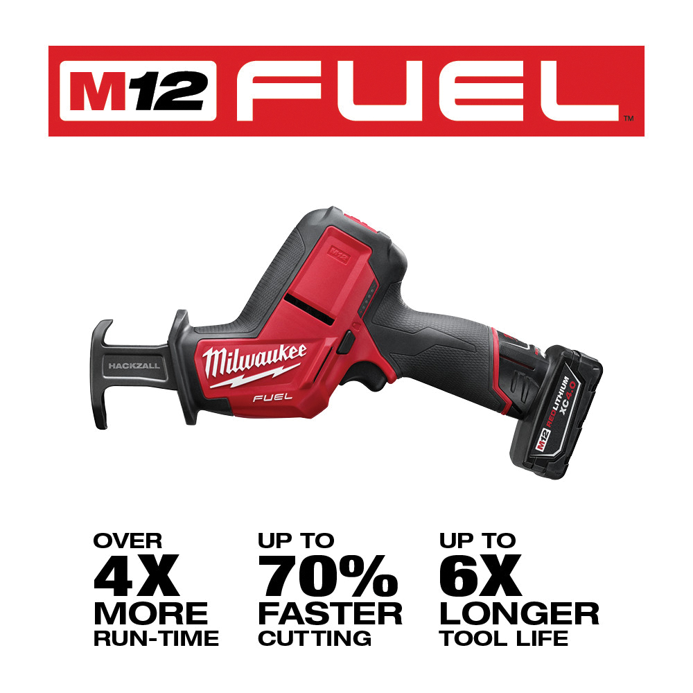 Milwaukee HACKZALL 2520-21XC Reciprocating Saw Kit, Battery Included, 12 V, 4 Ah, 5/8 in L Stroke, 3000 spm - 3