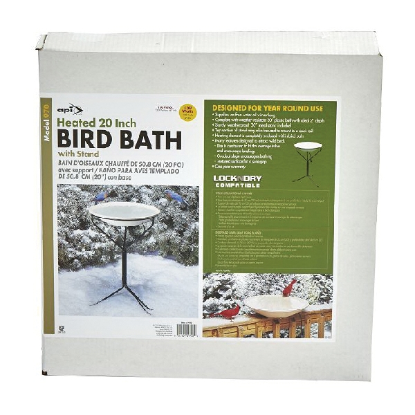 API 970 Heated Bird Bath, 20 in L, 20 in W, Plastic - 3