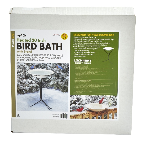 API 970 Heated Bird Bath, 20 in L, 20 in W, Plastic - 4
