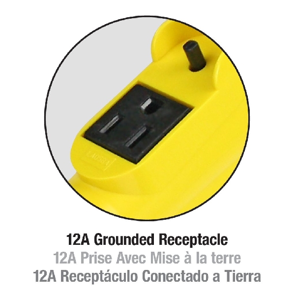 Prime TL010625 Metal Guard Work Light, 11.3 in, 120 V, 1356 W, Incandescent Lamp, Yellow - 2