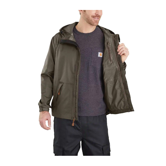 Carhartt 103510-217REGLA Dry Harbor Jacket, L, Nylon, Tarmac, Hooded Collar, Zipper Closure, Regular - 3