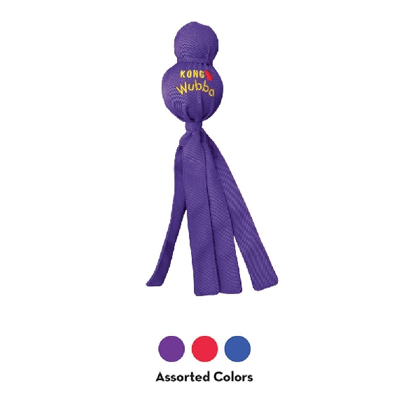 Kong Wubba WB1 Dog Toy, L, Squeaker, Nylon, Assorted - 4