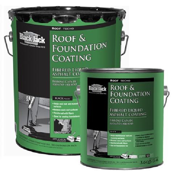 Black Jack 6125-9-34 Roof Coating, Black, 3.6 qt Container, Liquid - 2