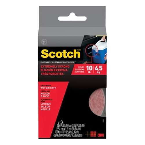 Scotch RF6740 Extreme Fastener, 1 in W, 4 ft L, Clear, 10 lb - 1
