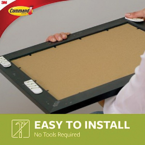 Command 17204-12ES Medium Picture Hanging Strip, 3/4 in W, 2-3/4 in L, Foam Backing, White, 3 lb - 3