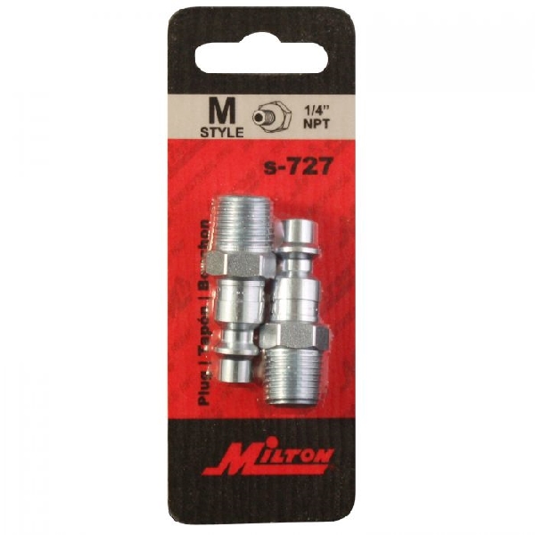 Milton S-727 Plug, M-Style, 1/4 in, MNPT, Steel - 2