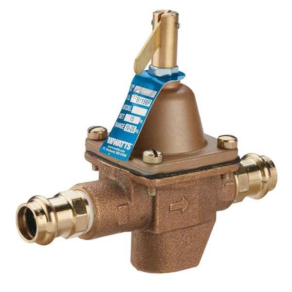 Watts 1156F Series B1156F Water Pressure Regulator, 1/2 in Connection, FNPT, Stainless Steel Body, Bronze - 2