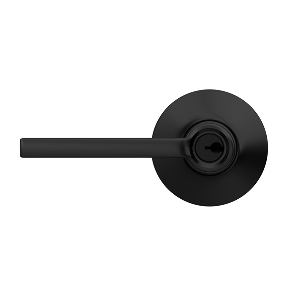 Schlage Latitude Series F51VLAT622 Entry Lever, Mechanical Lock, Matte Black, Metal, Residential, 2 Grade - 3