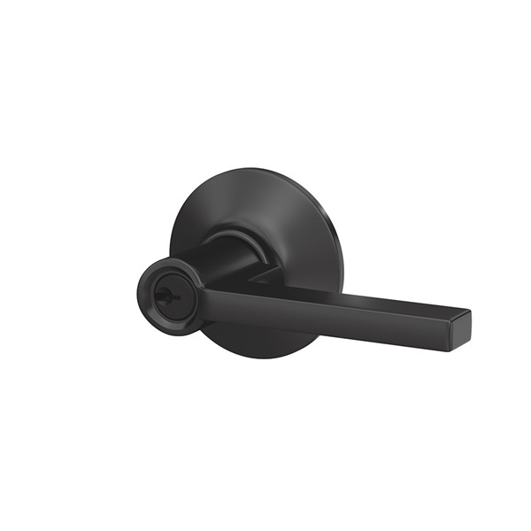Schlage Latitude Series F51VLAT622 Entry Lever, Mechanical Lock, Matte Black, Metal, Residential, 2 Grade - 4