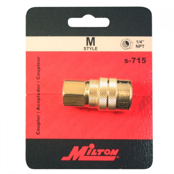 Milton KWIK-CHANGE S-715 Coupler, 1/4 in, FNPT, Brass - 2