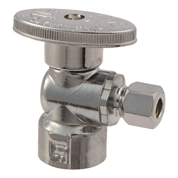 ACE ACE2046LF Angle Shut-Off Valve, 1/2 x 1/4 in Connection, FIP x Compression, Brass Body - 2
