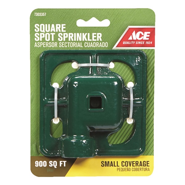 ACE 704A Sprinkler, Green, 30 ft, Spot, Square, Metal - 2