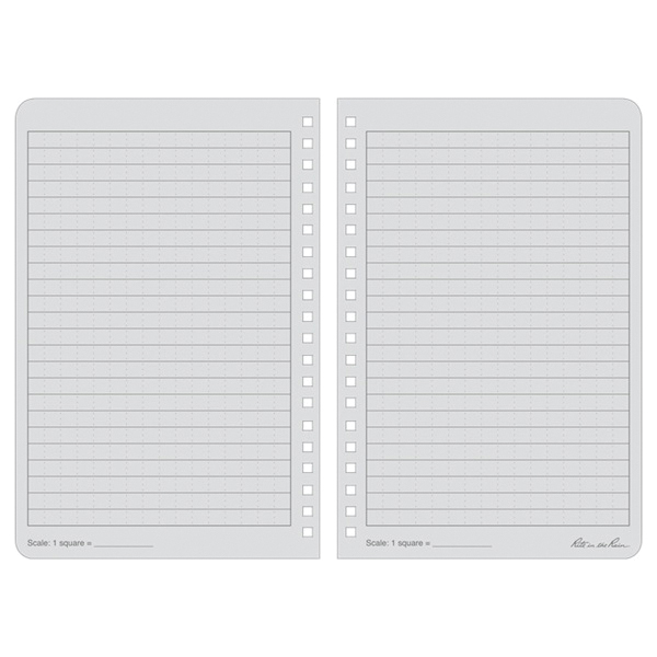 Rite in the Rain OR73 Notebook, Universal Pattern Sheet, 4-5/8 x 7 in Sheet, 32-Sheet, Gray Sheet, Spiral Binding - 2