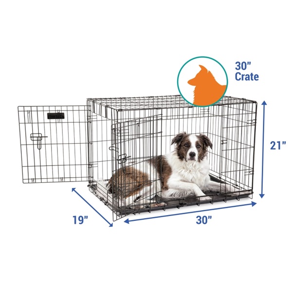 Petmate 41269 Crate, 30 in OAL, 19 in OAW, 21 in OAH, Polypropylene, Electro-Coated, Black - 2
