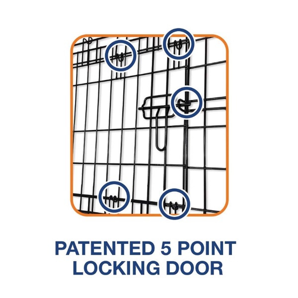 Petmate 41269 Crate, 30 in OAL, 19 in OAW, 21 in OAH, Polypropylene, Electro-Coated, Black - 3