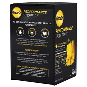 Miracle-Gro Performance Organics 3003301 All-Purpose Plant Nutrition, 1 lb Box, Solid, 11-3-8 N-P-K Ratio - 3