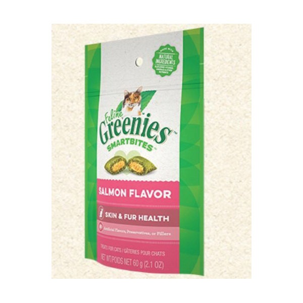 Feline Greenies SMARTBITES 10142 Cat Treat, Salmon Flavor, 2.1 oz - 3