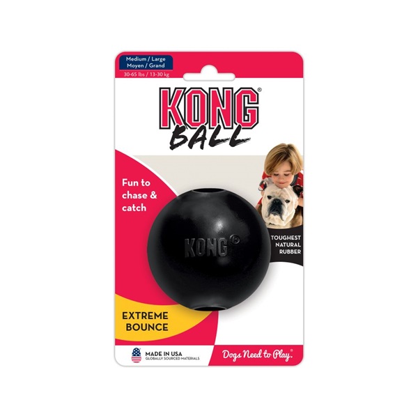 Kong UB1 Dog Toy, L/M, Interactive, Rubber, Black - 3