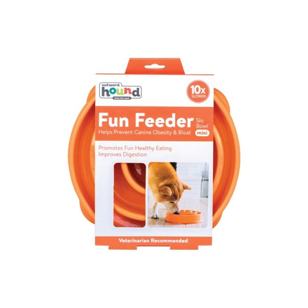 Outward Hound 51004 Fun Feeder, 8-1/2 in Dia, Mini, 2 cup Volume, ABS, Orange - 2