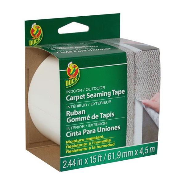 Duck 442063 Carpet Steaming Tape, 15 ft L, 2.44 in W, White - 2