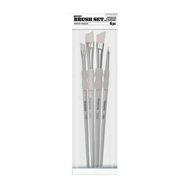 Linzer AM 4044 Artist Paint Brush Set, Taklon Brush, Includes: (1) 1/8 in, (1) 1/4 in, (1) 3/8 in and (1) 1/2 in Brushes - 1