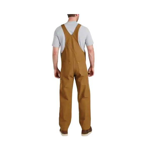 Carhartt 102776-21132 40A Bib Overalls, Unlined, M, 32 in L Inseam, 40 in Waist, Cotton Duck, Carhartt Brown - 1